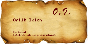 Orlik Ixion névjegykártya